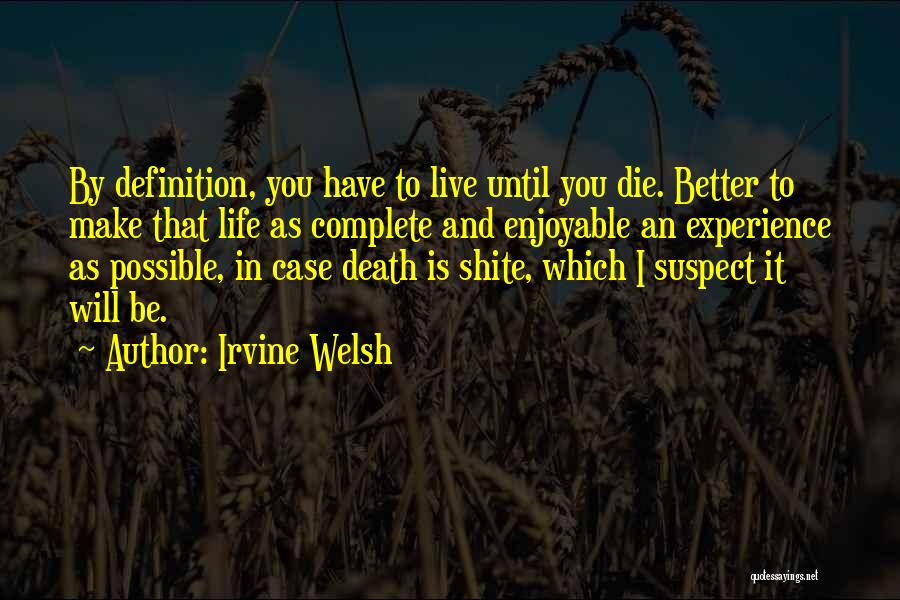 Enjoyable Experience Quotes By Irvine Welsh