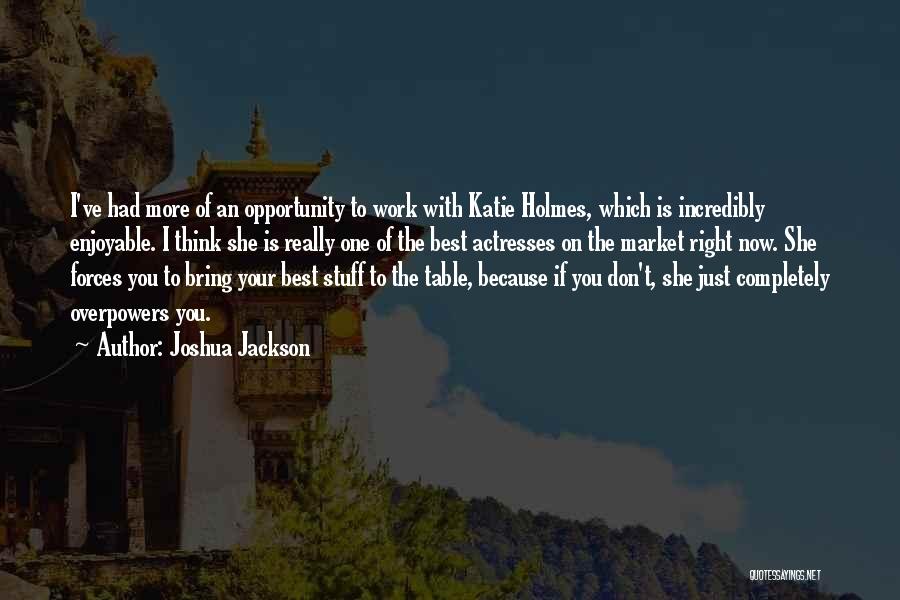 Enjoyable Work Quotes By Joshua Jackson