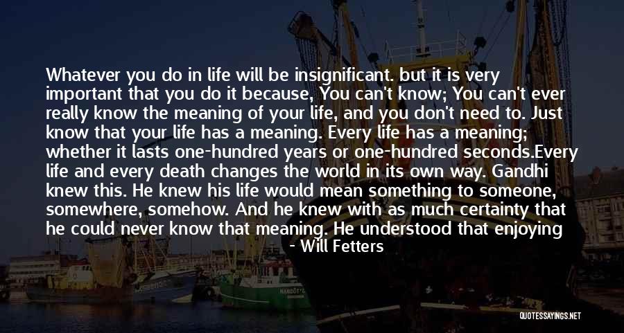 Enjoying Life As It Is Quotes By Will Fetters