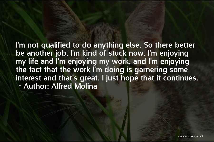 Enjoying Your Job Quotes By Alfred Molina