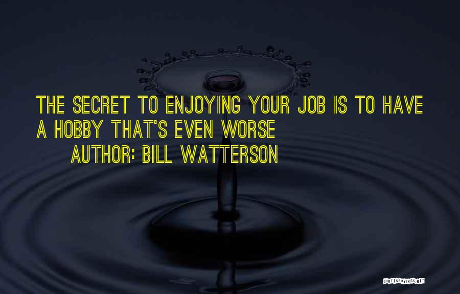 Enjoying Your Job Quotes By Bill Watterson