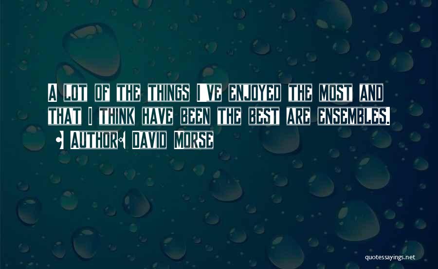 Ensembles Quotes By David Morse