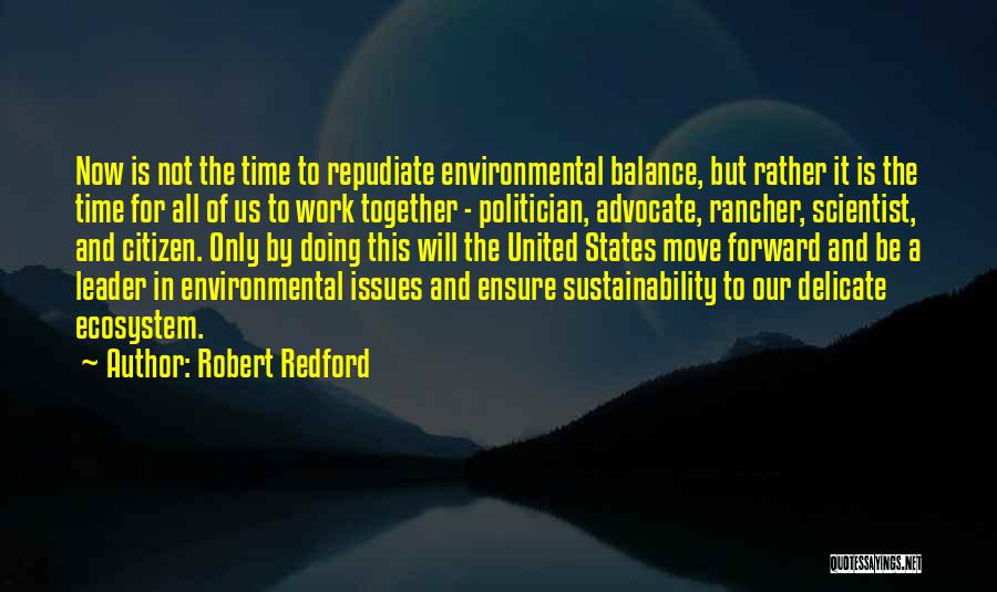 Ensure Environmental Sustainability Quotes By Robert Redford