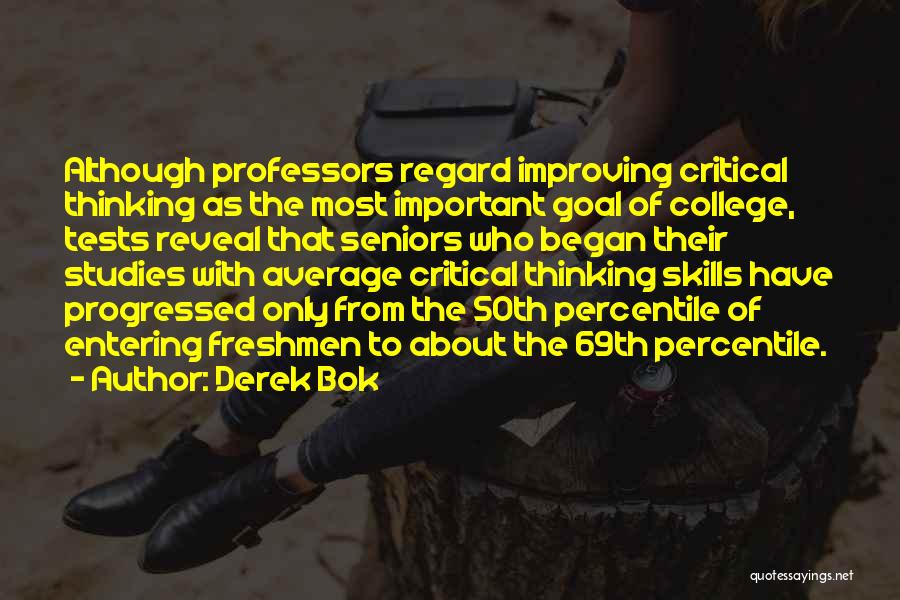 Entering College Quotes By Derek Bok