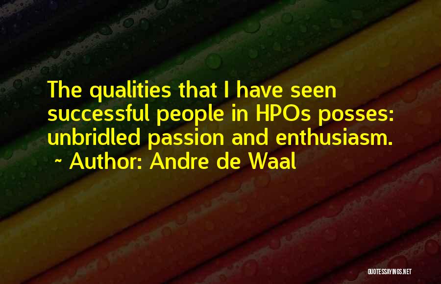 Enthusiasm Passion Quotes By Andre De Waal