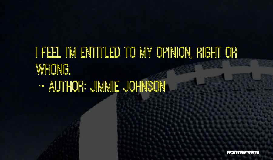 Entitled To Their Own Opinion Quotes By Jimmie Johnson