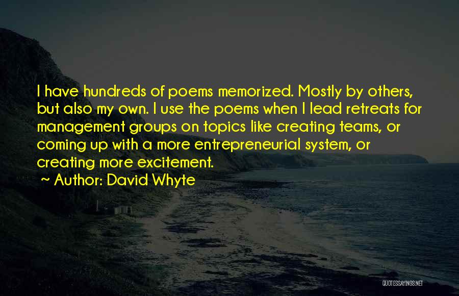 Entrepreneurial Management Quotes By David Whyte