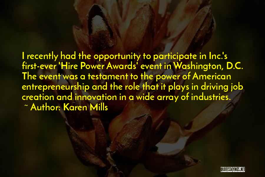 Entrepreneurship And Innovation Quotes By Karen Mills