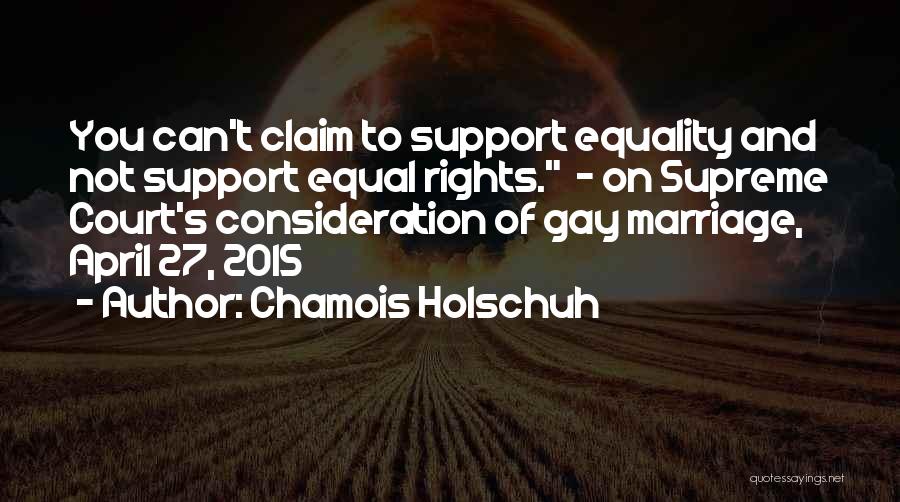 Equal Gay Rights Quotes By Chamois Holschuh