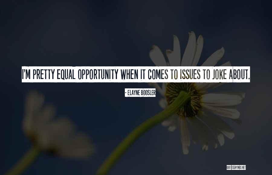 Equal Opportunity Quotes By Elayne Boosler