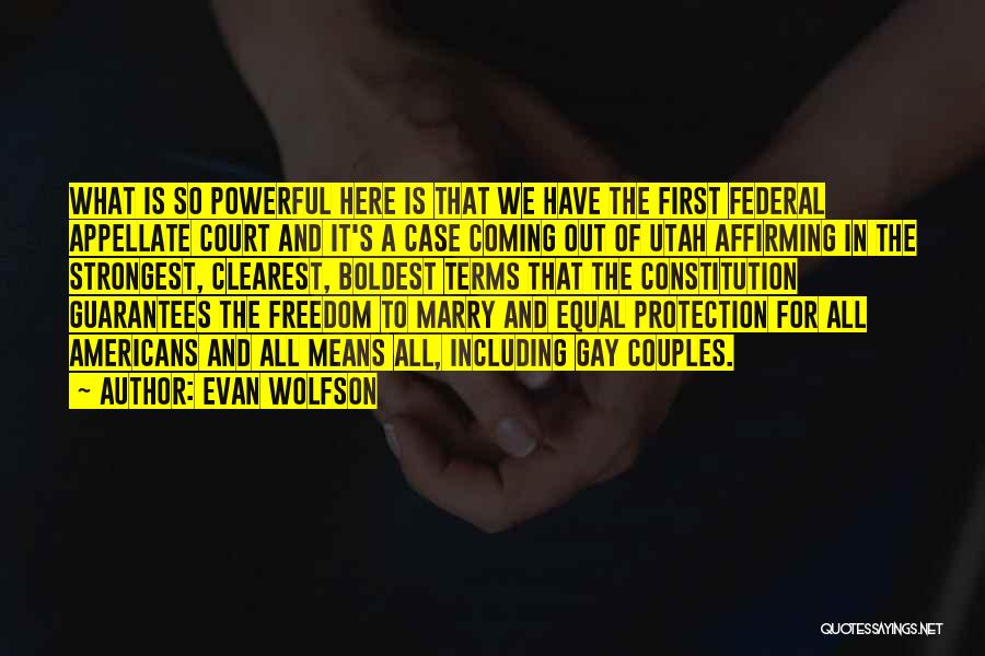 Equal Protection Quotes By Evan Wolfson