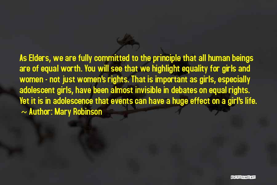 Equality Of Human Beings Quotes By Mary Robinson