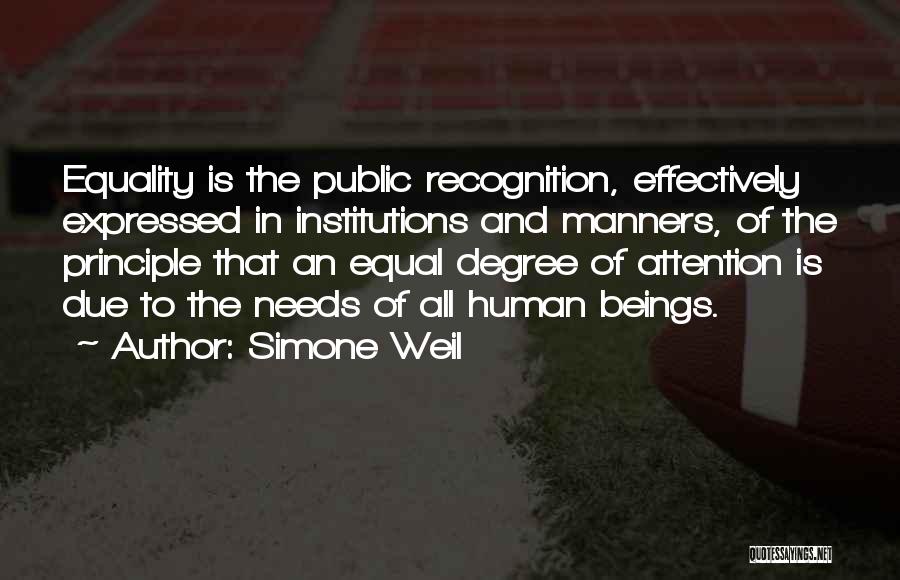 Equality Of Human Beings Quotes By Simone Weil