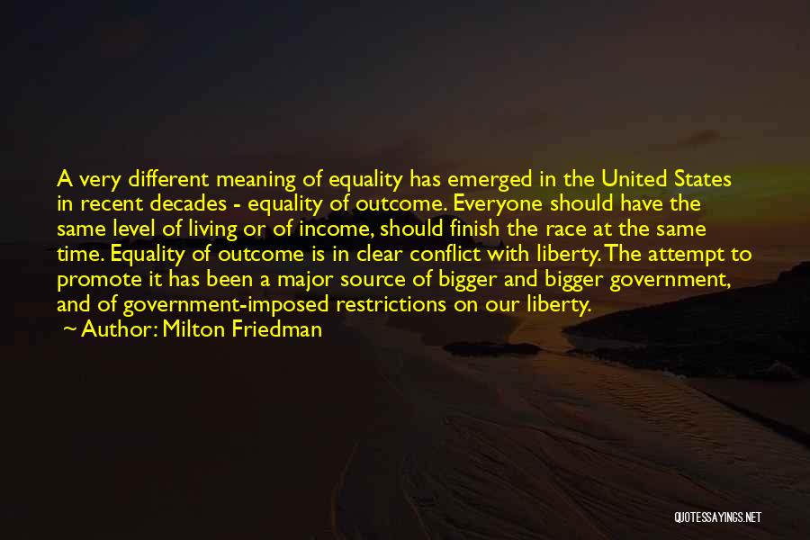 Equality Of Outcome Quotes By Milton Friedman
