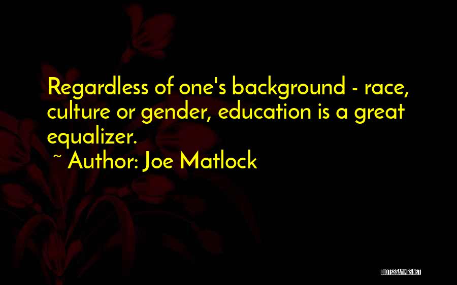 Equalizer Quotes By Joe Matlock