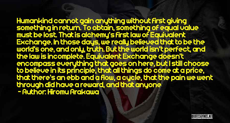 Equivalent Exchange Quotes By Hiromu Arakawa
