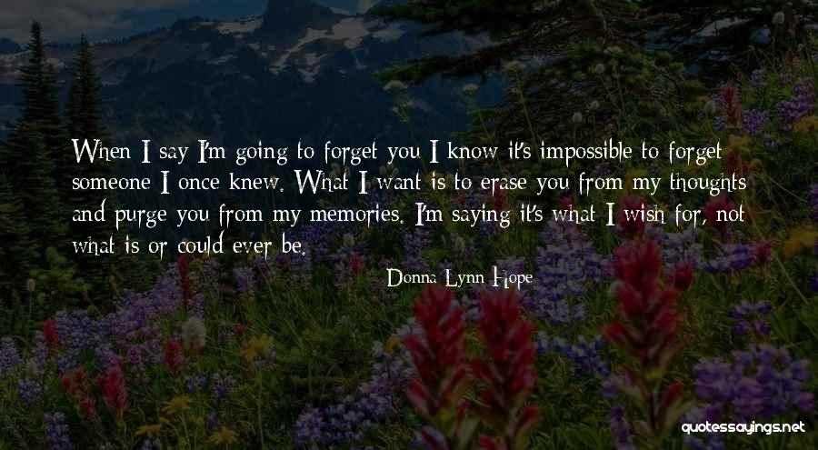 Erase All Memories Quotes By Donna Lynn Hope