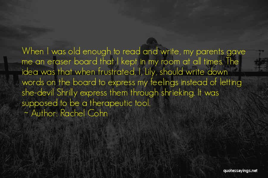 Eraser Quotes By Rachel Cohn