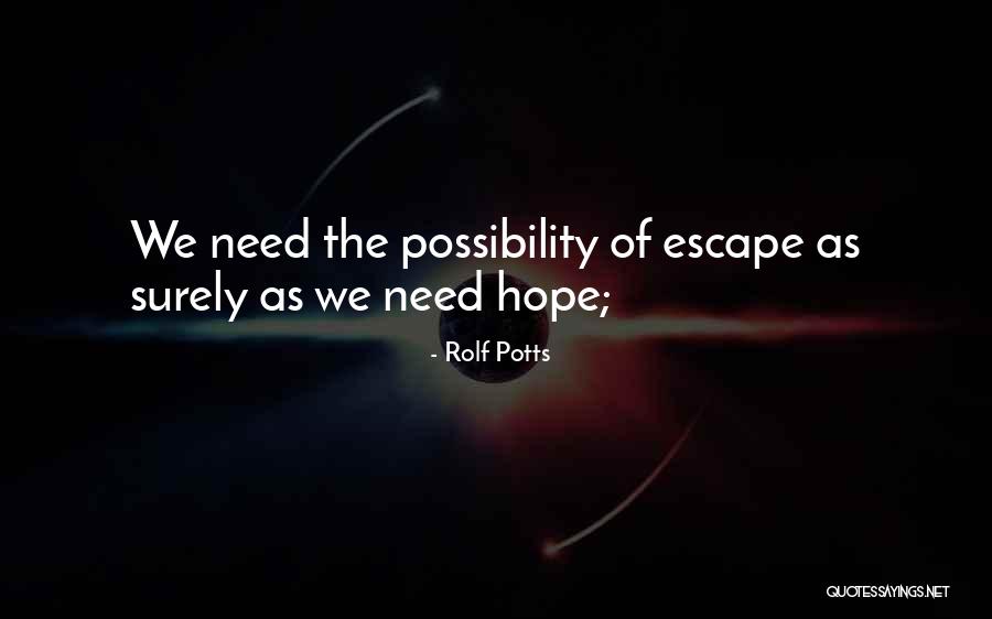 Escape Hope Quotes By Rolf Potts Escape Hope Quotes By Rolf Potts