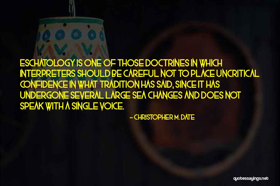 Eschatology Quotes By Christopher M. Date