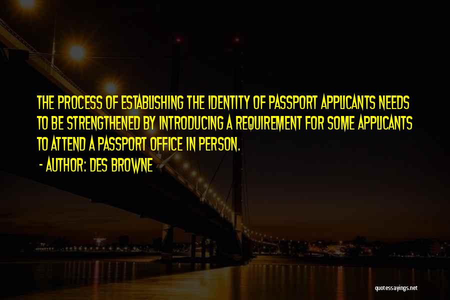 Establishing Identity Quotes By Des Browne