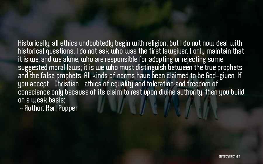 Ethics And Religion Quotes By Karl Popper