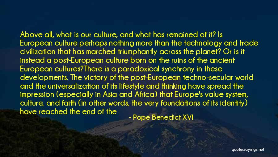European Lifestyle Quotes By Pope Benedict XVI European Lifestyle Quotes By Pope Benedict XVI