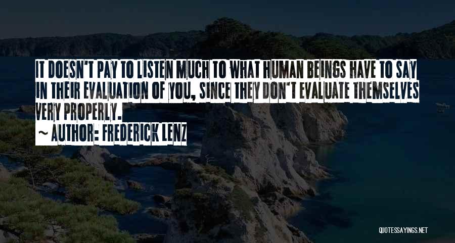 Evaluation Quotes By Frederick Lenz