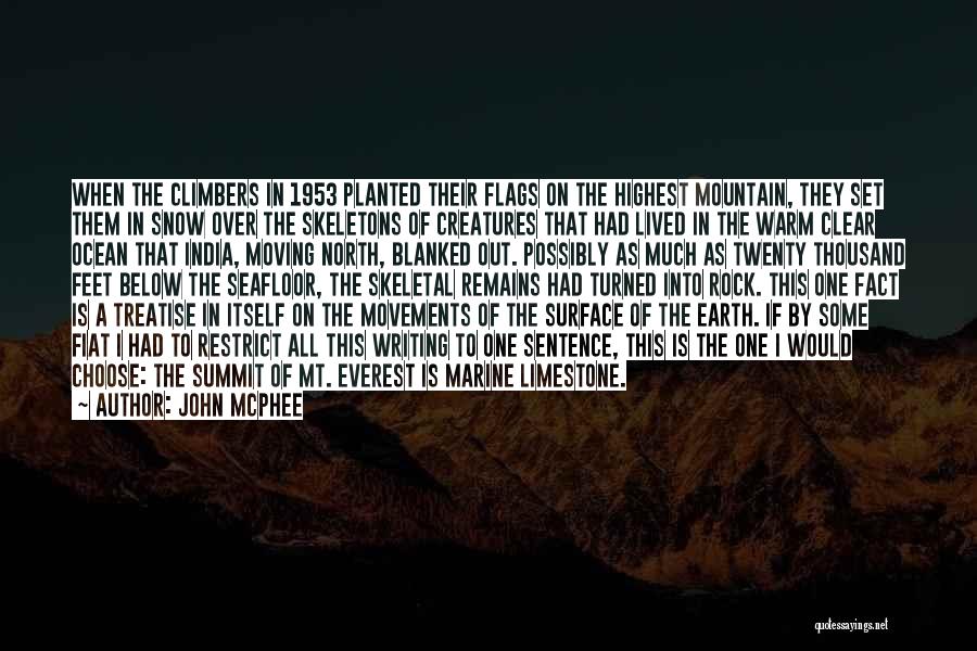 Everest Summit Quotes By John McPhee