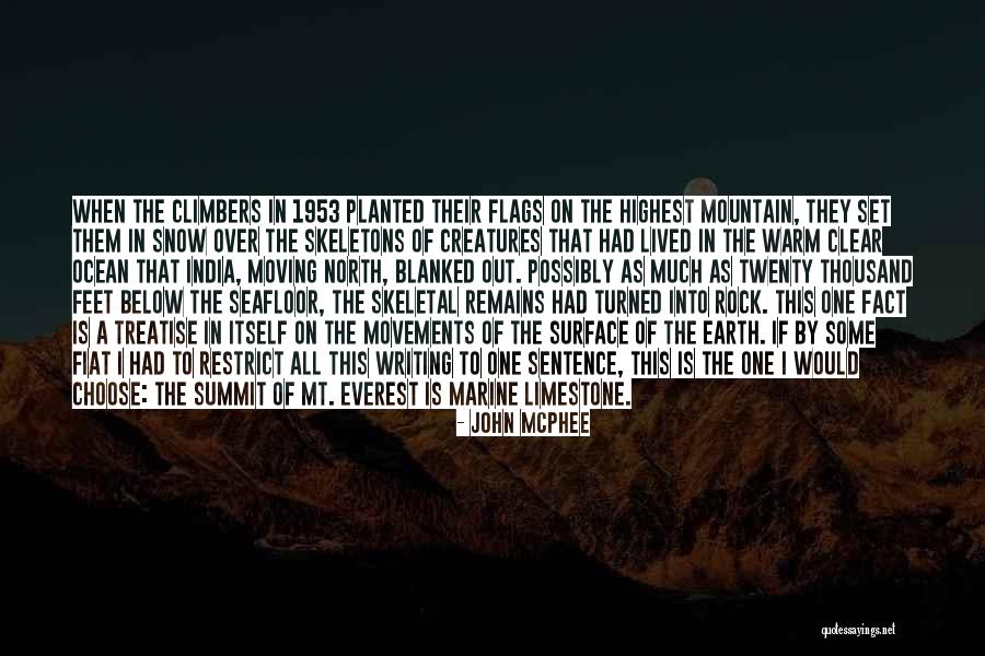 Everest Summit Quotes By John McPhee