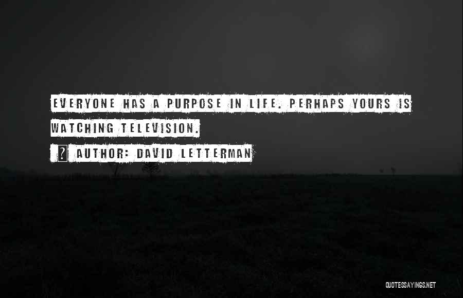 Everyone Has A Purpose In Life Quotes By David Letterman