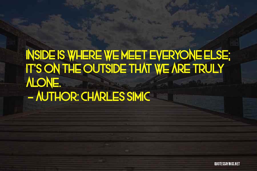 Everyone We Meet Quotes By Charles Simic