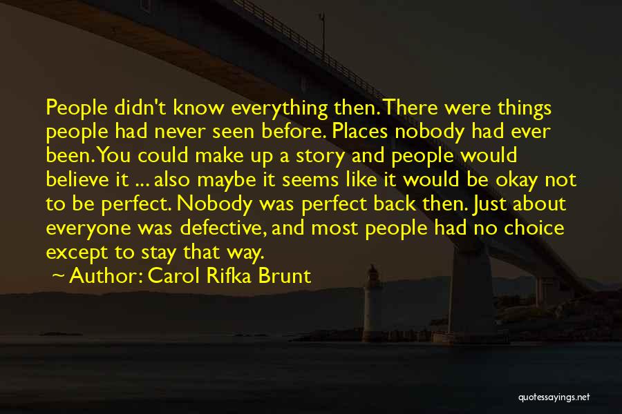 Everyone's Not Perfect Quotes By Carol Rifka Brunt