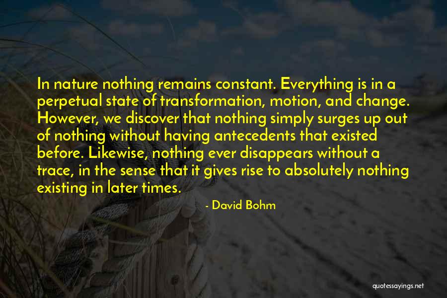 Everything Disappears Quotes By David Bohm