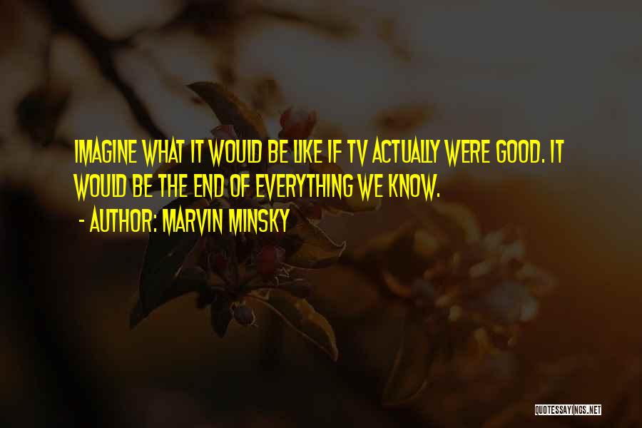 Everything Good Comes To An End Quotes By Marvin Minsky