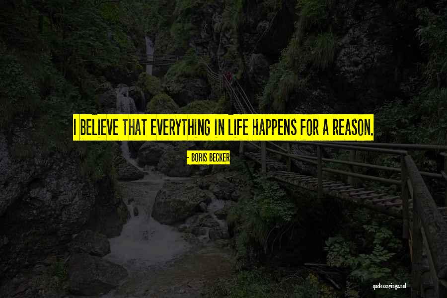 Everything Happens For A Reason Quotes By Boris Becker