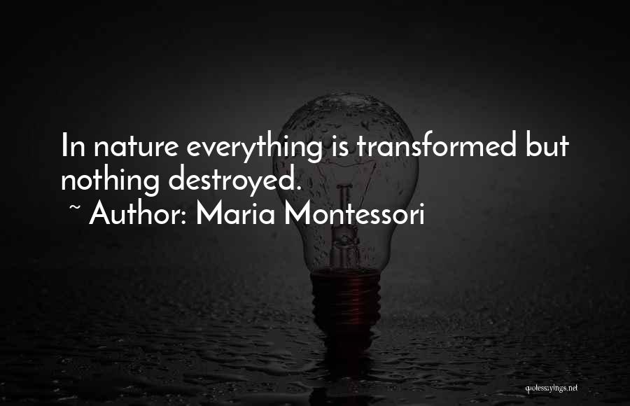 Everything Is Destroyed Quotes By Maria Montessori