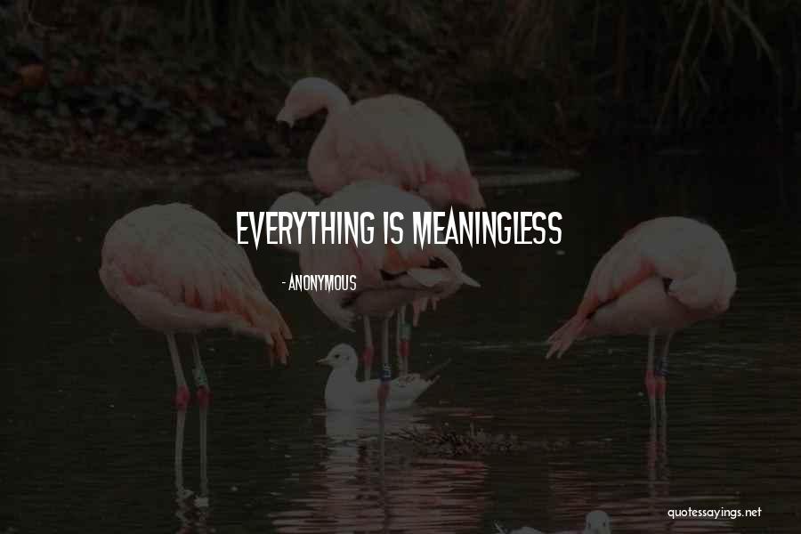 Everything Is Meaningless Quotes By Anonymous Everything Is Meaningless Quotes By Anonymous