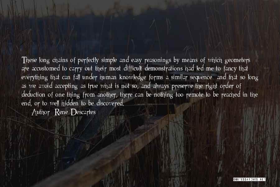 Everything Is Not Easy Quotes By Rene Descartes