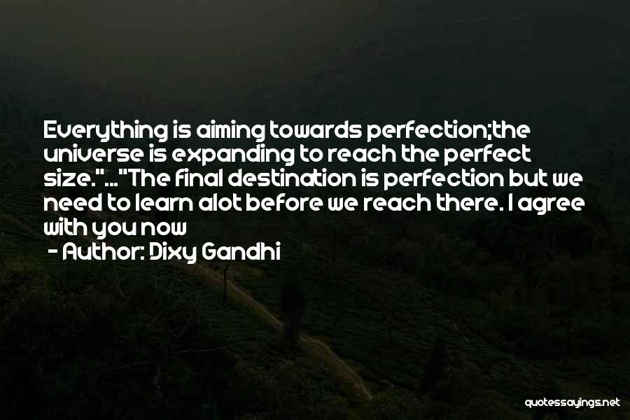 Everything Is Perfect Now Quotes By Dixy Gandhi