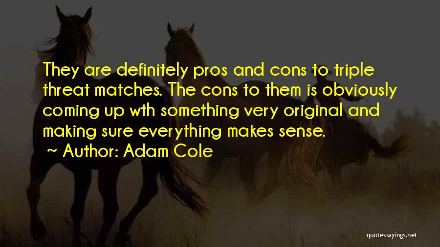 Everything Make Sense Quotes By Adam Cole