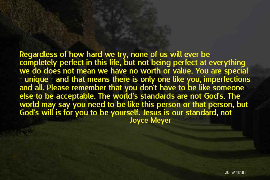 Everything Not Being Perfect Quotes By Joyce Meyer