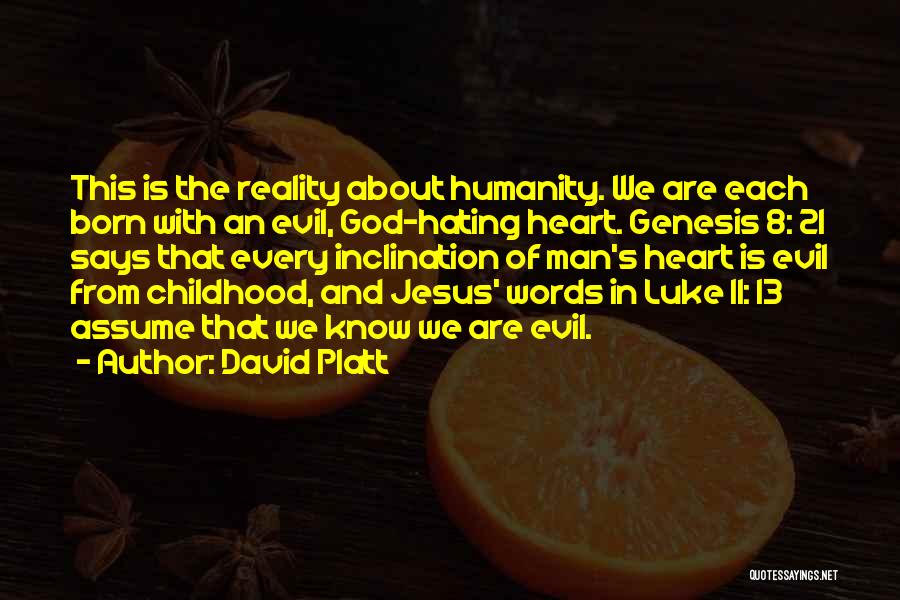 Evil And God Quotes By David Platt
