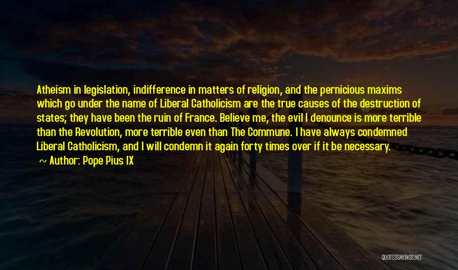 Evil And Religion Quotes By Pope Pius IX