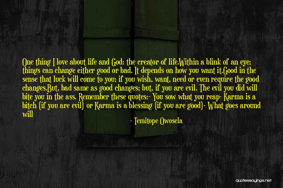 Evil Eye Love Quotes By Temitope Owosela