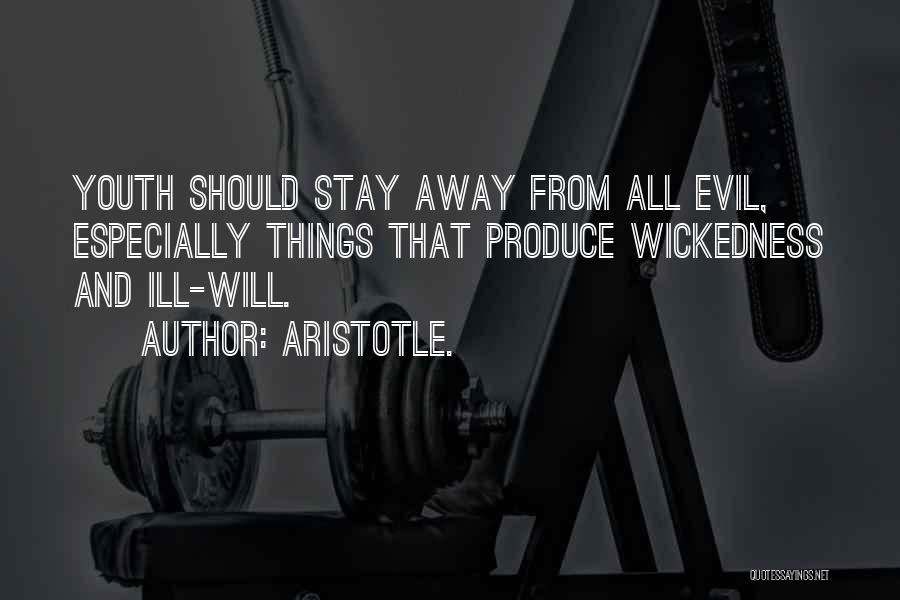 Evil Stay Away Quotes By Aristotle.