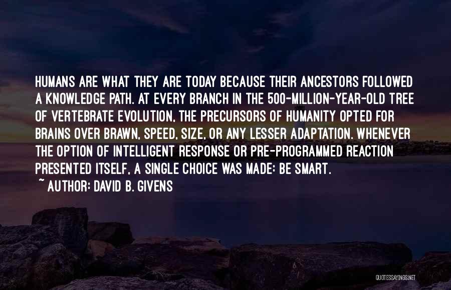 Evolution And Adaptation Quotes By David B. Givens