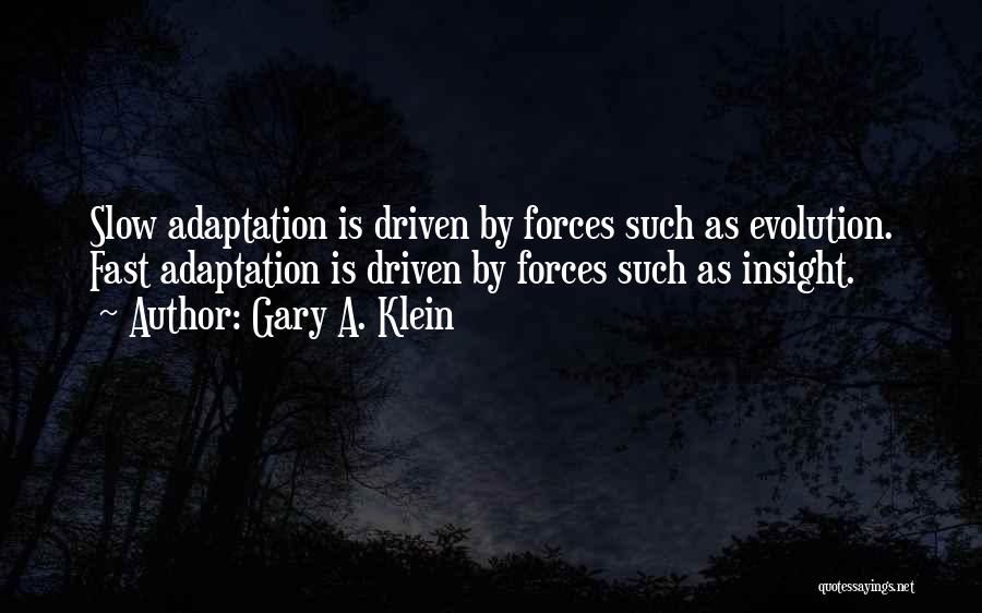 Evolution And Adaptation Quotes By Gary A. Klein