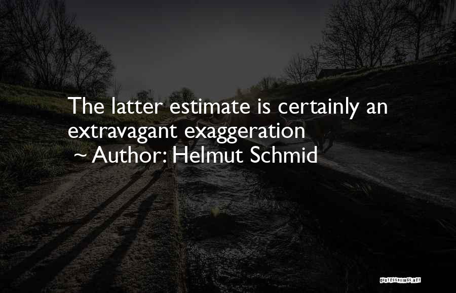 Exaggeration Quotes By Helmut Schmid