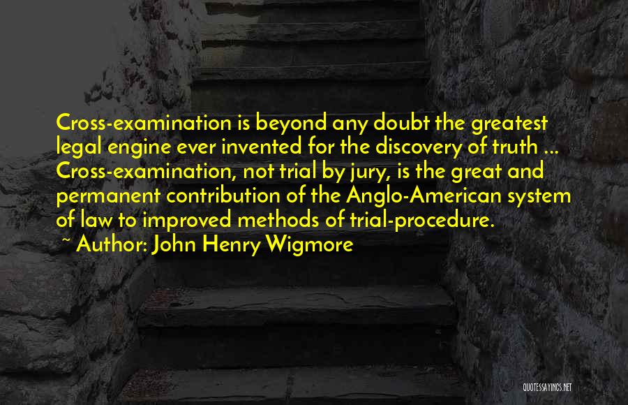 Examination System Quotes By John Henry Wigmore